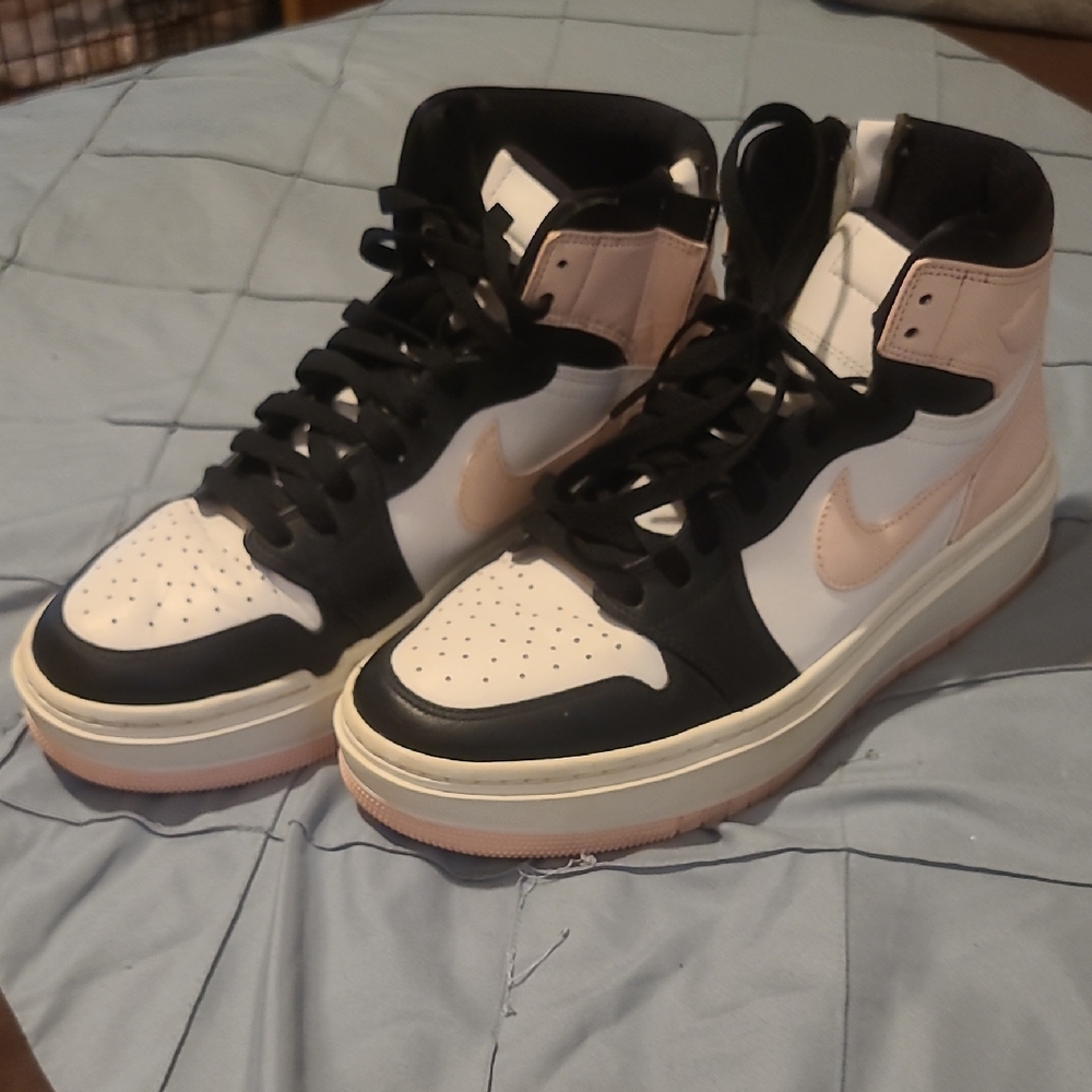 Jordan Black and Pink High-Top Sneakers